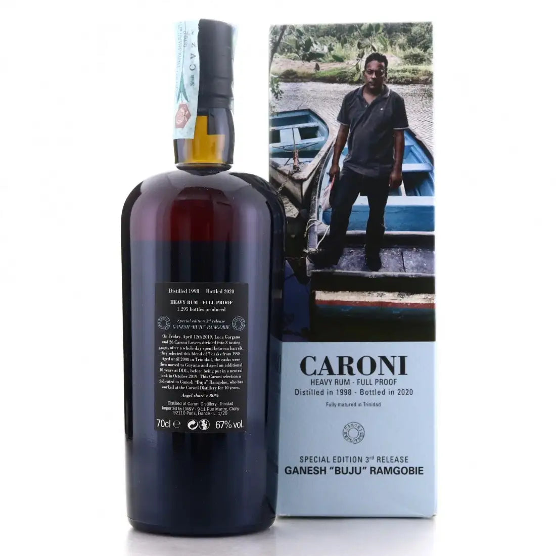 Caroni 1998/2020 22yo 67% Employees 3rd Release Ganesh “Buju” Ramgobie
