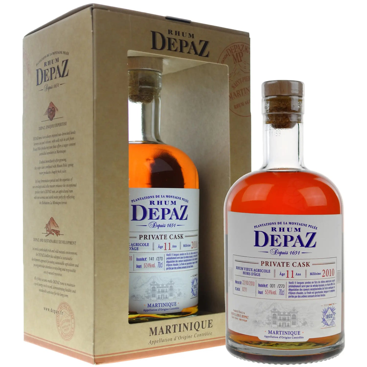 Sample Depaz 2010 Private Cask (Édition Bar 1802) 11yr 57,4% 3cl