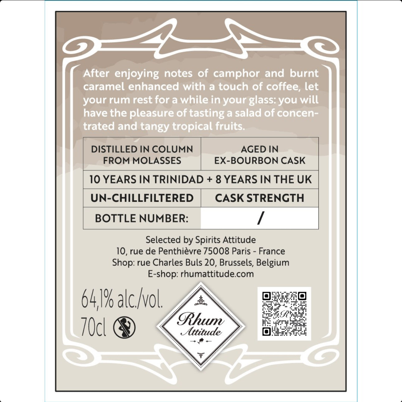 Sample Rhum Attitude TDL 2005 Trinidad Rum 18yr 64,1% 3cl