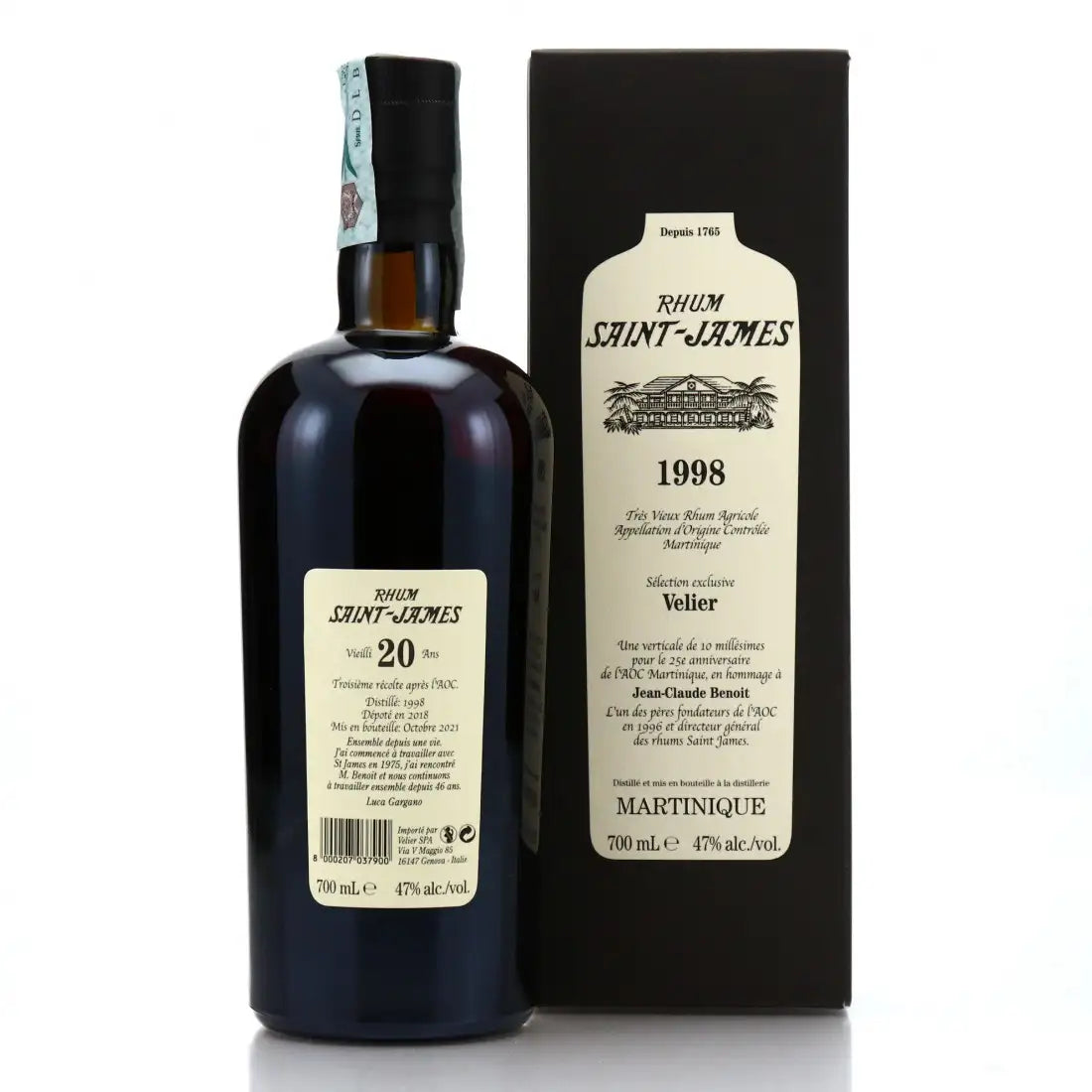 Sample Velier Saint James 1998 Sélection exclusive Velier 20yr 47% 3cl