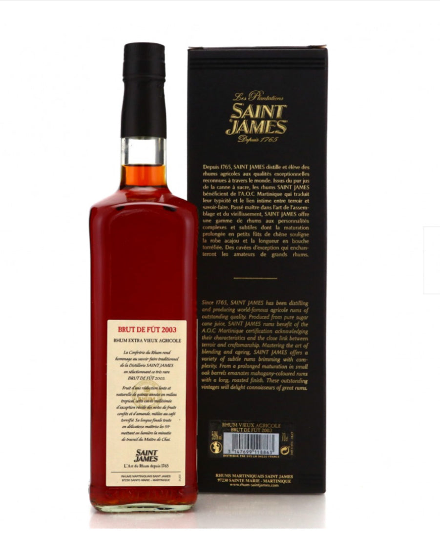 Saint James 2003 Brut de Fut La Confrerie du Rhum 59%
