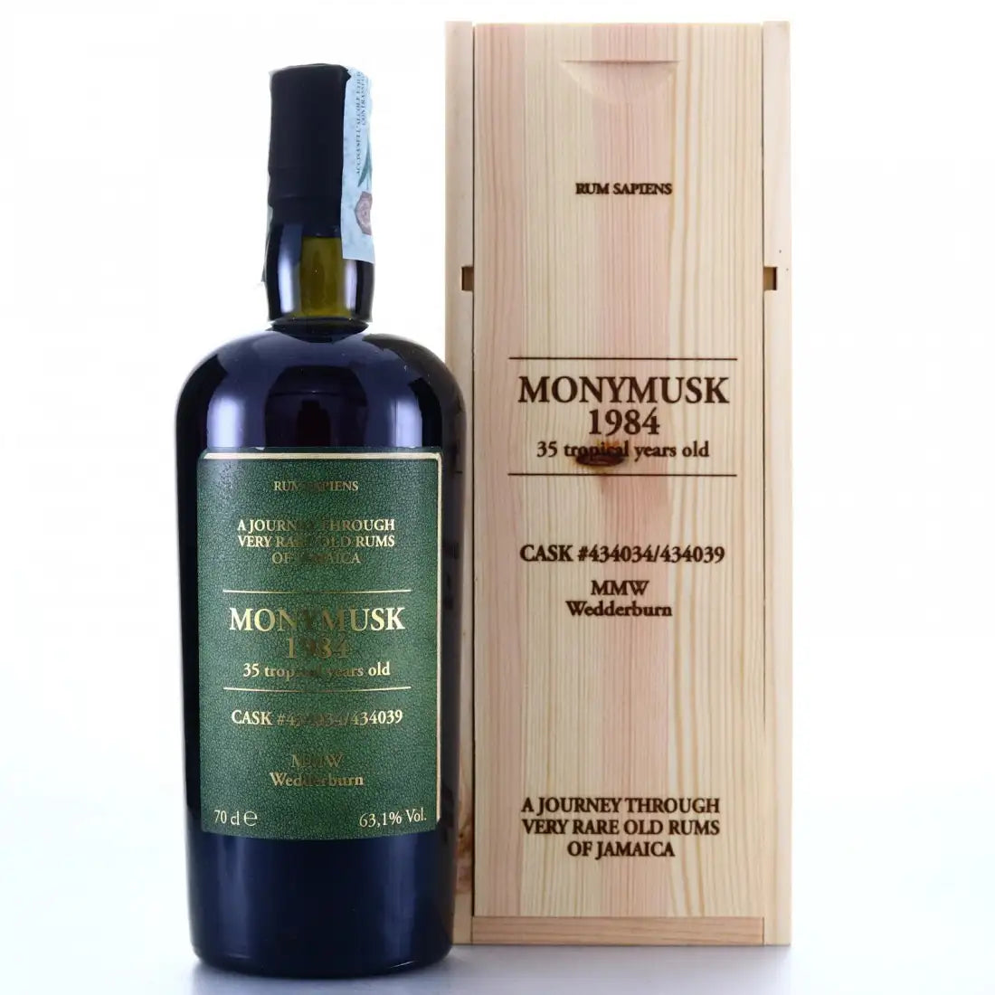 Velier Clarendon Rum Sapiens Wedderburn MMW 1984 35yr 63,1%