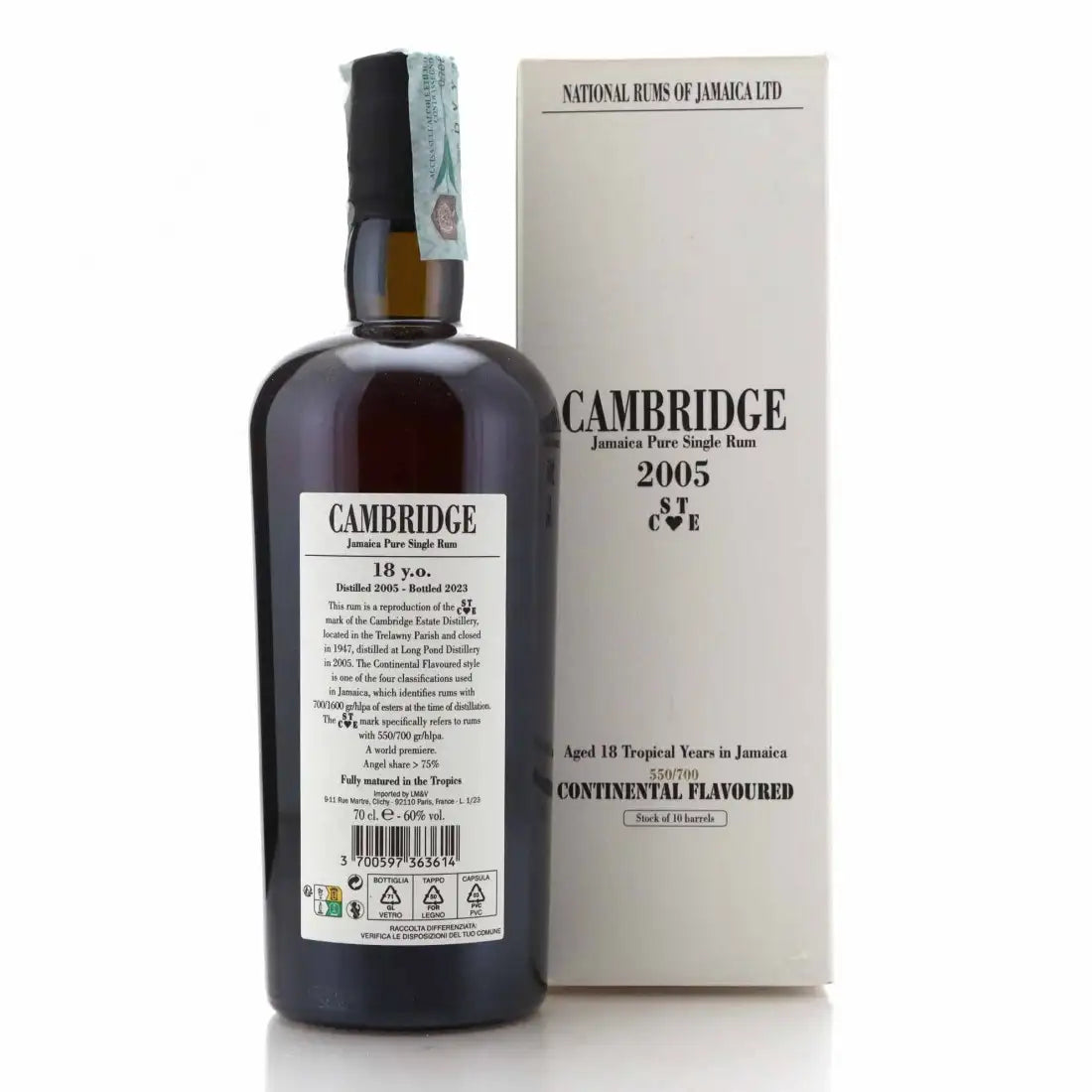 Sample Velier Long Pond 2005 Cambridge STCE 18yr 60% 3cl