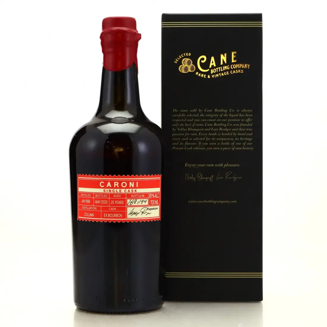 Sample Cane Rum Bottling Company Caroni 1998 Single Cask Rum 25yr 61% 3cl