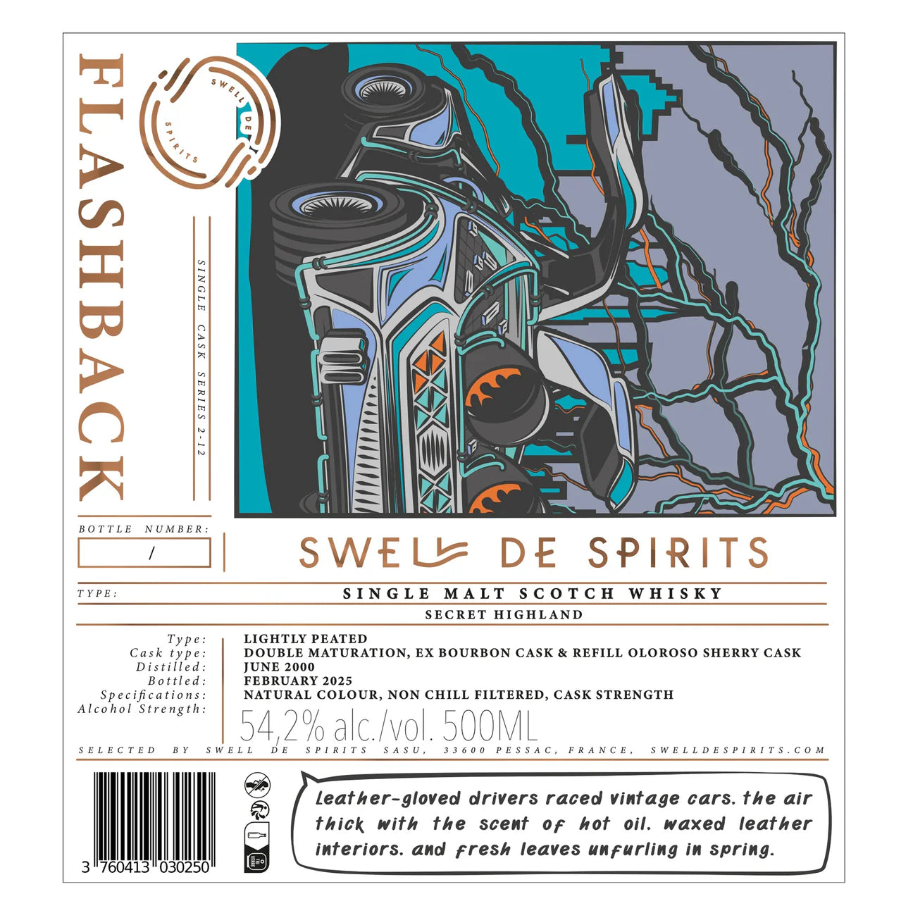 Swell de spirits #12 Flashback Series Single Malt Scotch Whisky des Highlands, Distillerie Secrète 2000 15yr 54,2%