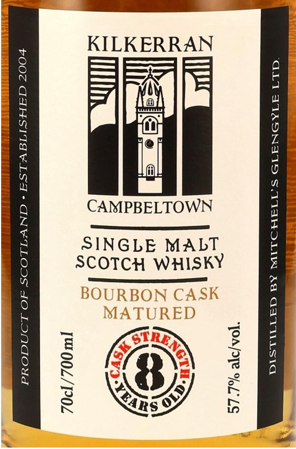 Sample Kilkerran bourbon cask 8yr 57,7% 3cl