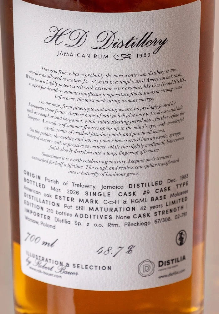 Sample Distilia Hampden 1983 The Virtues Chastity by Robert Bauer C<>H 42yr 48,7% 3cl