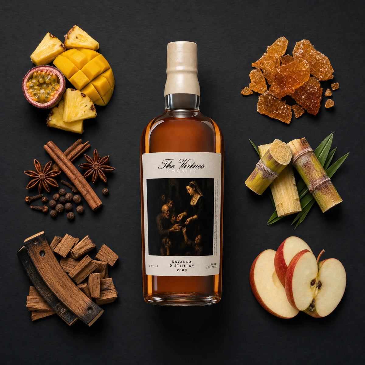 Sample Distilia Savanna 2008 The Virtues Charity by Robert Bauer 15yr 68,3% 3cl